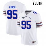 Youth Florida Gators #95 Lucas Alonso NCAA Nike White Authentic Stitched College Football Jersey BYG1162PX